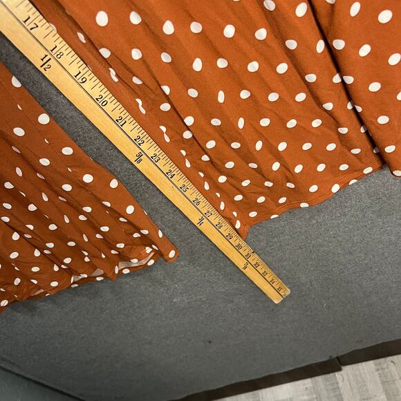 Girl With Curves Regular Wide Leg Printed Knit Pants Rust Dot, X-Large - Picture 5 of 9